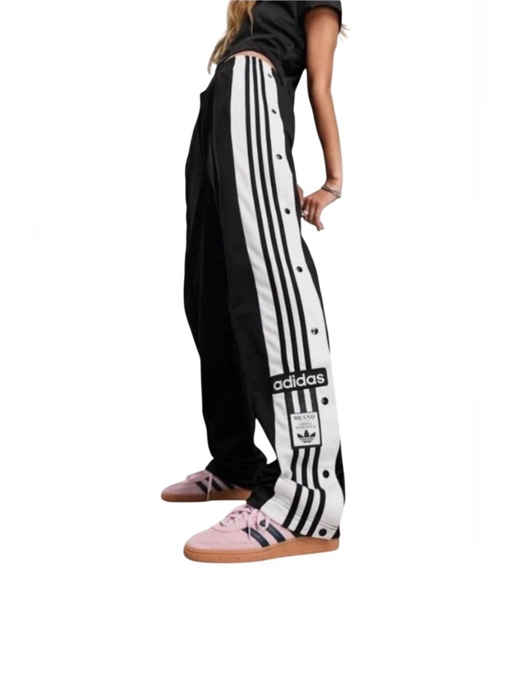 Adidas Womens Adibreak Track-Pants Tearaway 3 Stripes White/Black Size 1X